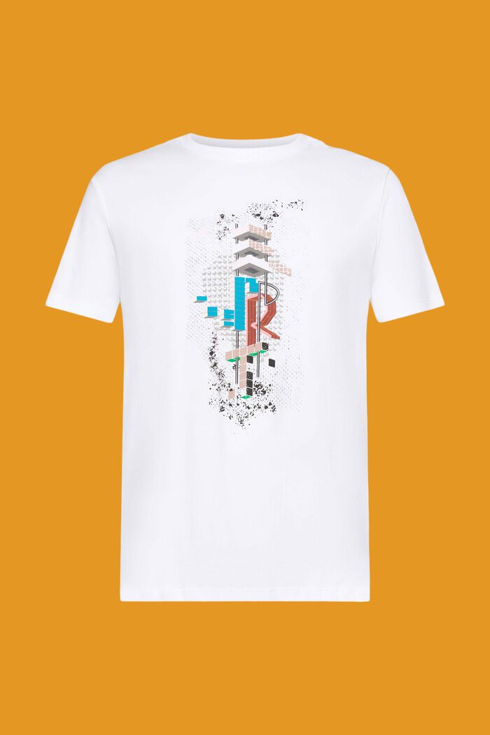 Schmal geschnittenes Baumwoll-T-Shirt mit Print