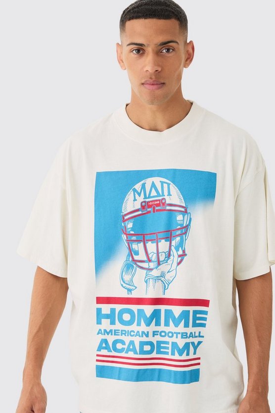 Oversize T-Shirt mit Academy-Print