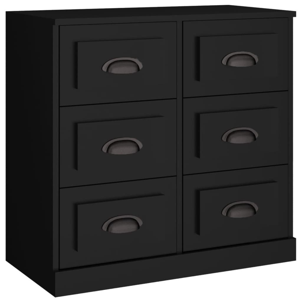 vidaXL Sideboard Sideboards 3 Stk. Schwarz Holzwerkstoff (3 St)
