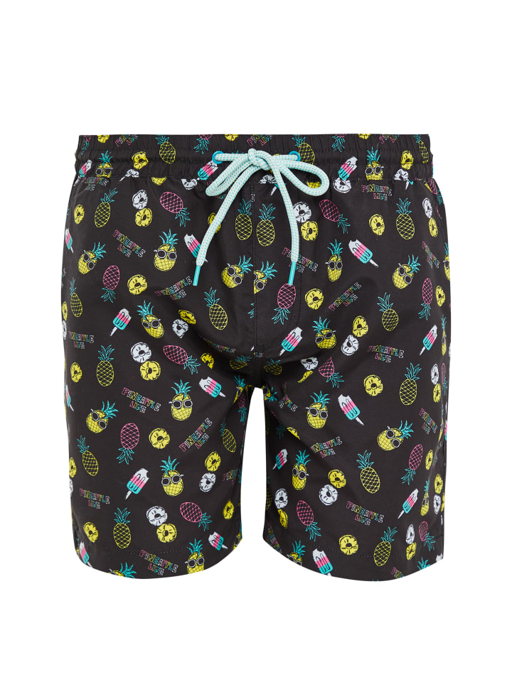 Threadbare Badehose Ananas in Black günstig kaufen