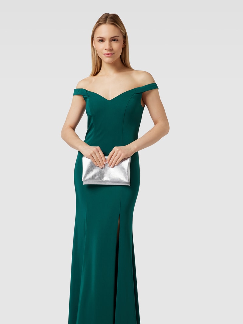 Clutch im Metallic-Look Modell 'Mimosa' in silber