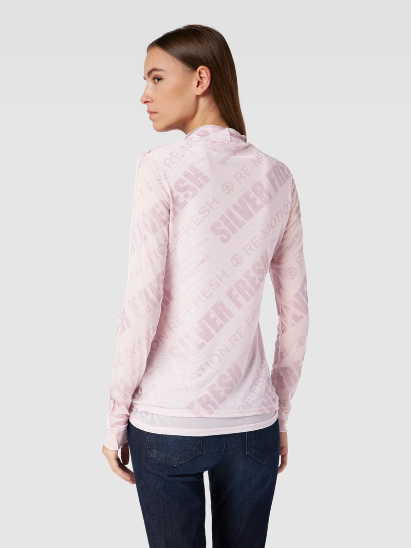 Longsleeve mit Allover-Muster in rosa