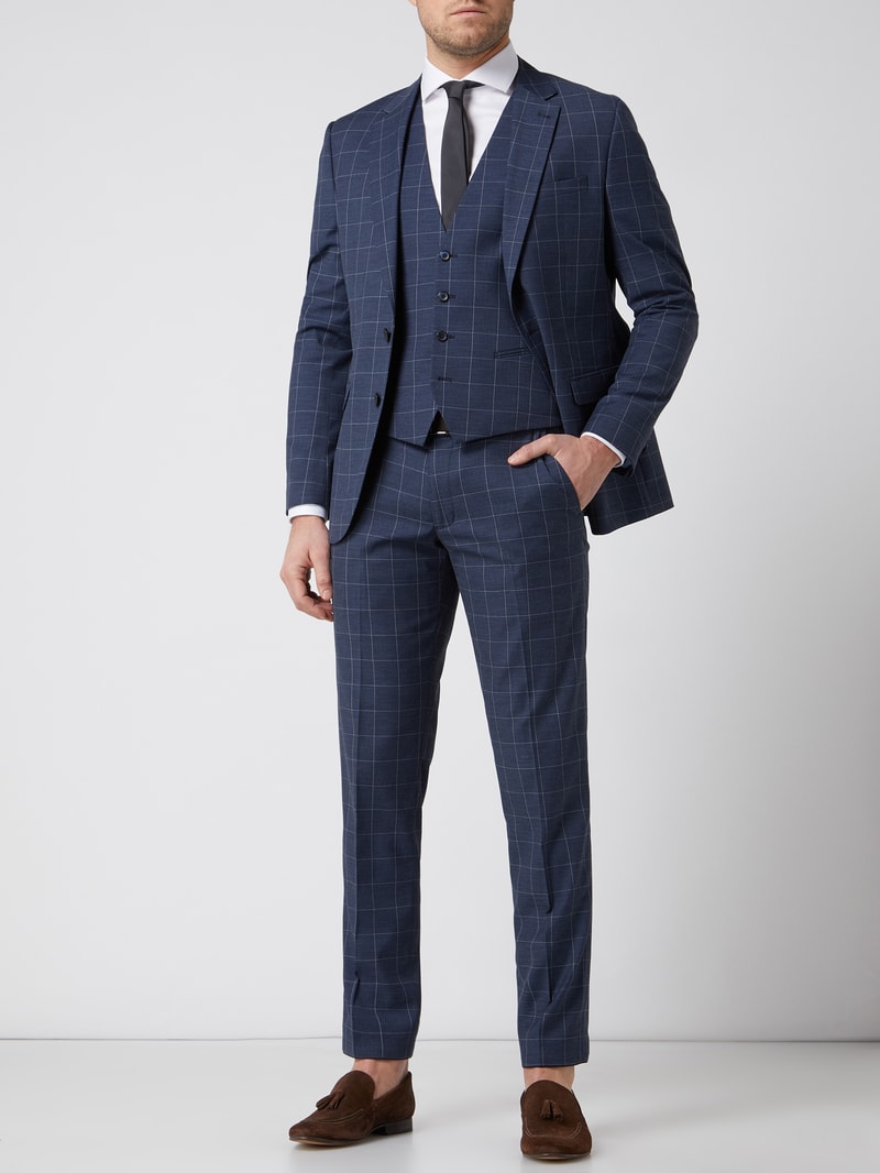 Anzughose mit Stretch-Anteil in gerader Passform in marineblau