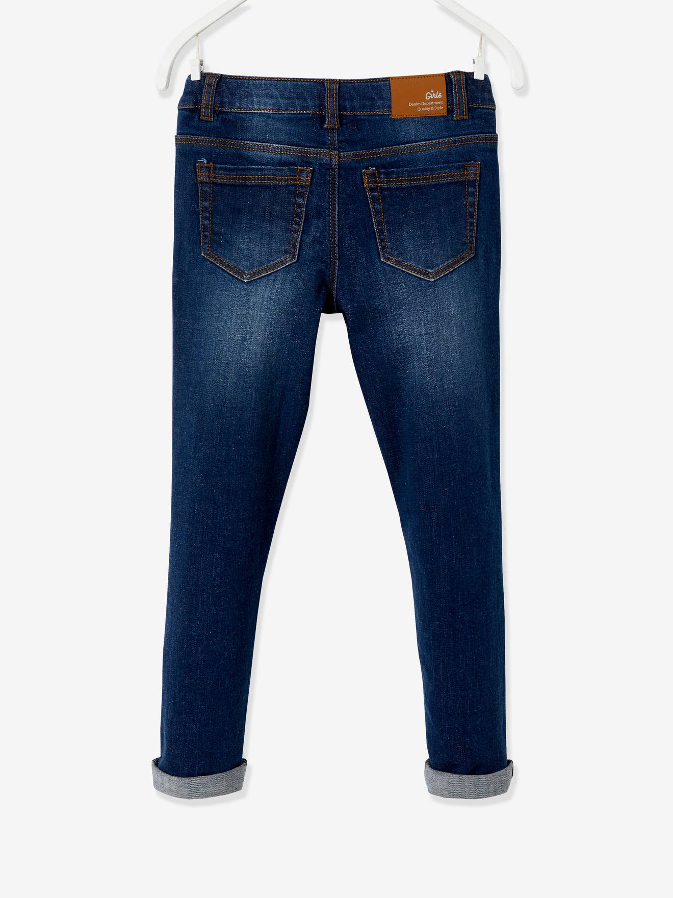 Jean slim brodé MorphologiK fille tour de hanches FIN denim brut
