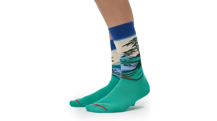 MuseARTa Unisex Socken Katsushika Hokusai - Mount Fuji blau