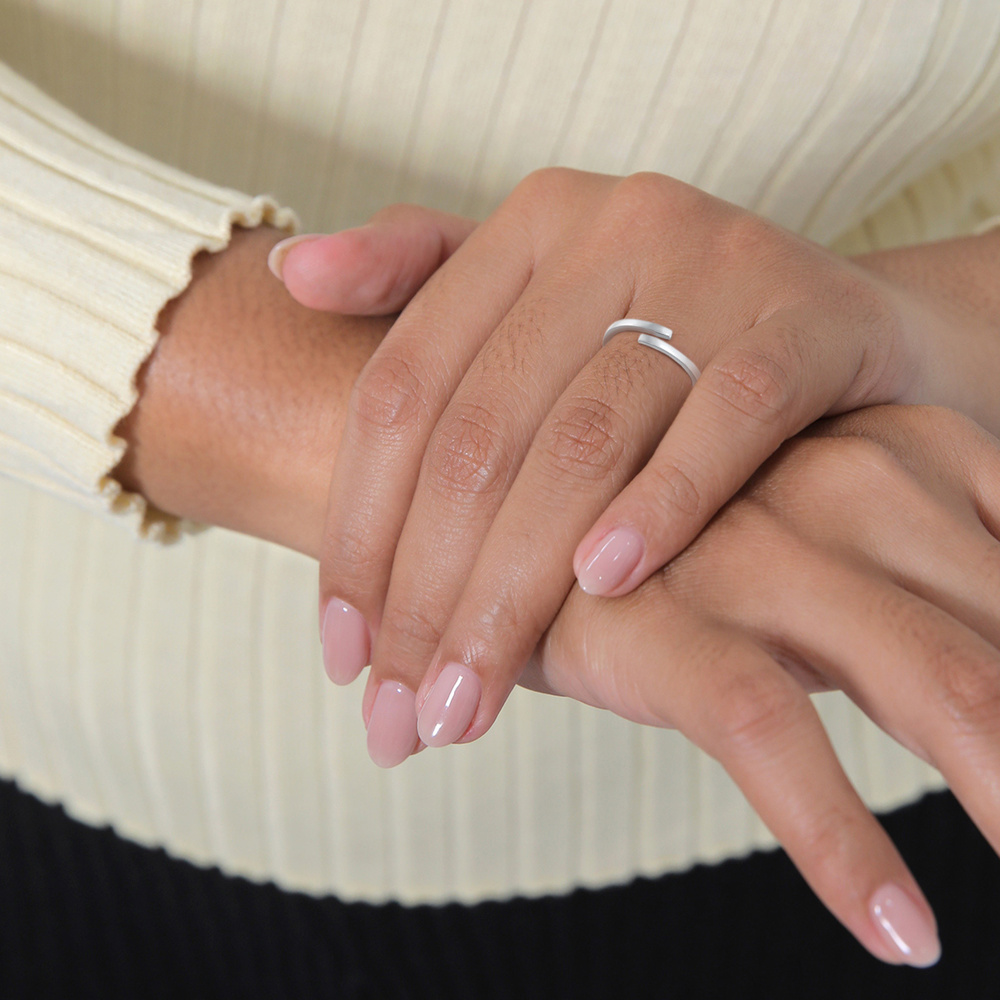 Elli Elli Bague Femmes enroulement ouvert géo tendance en argent sterling 925 Bague