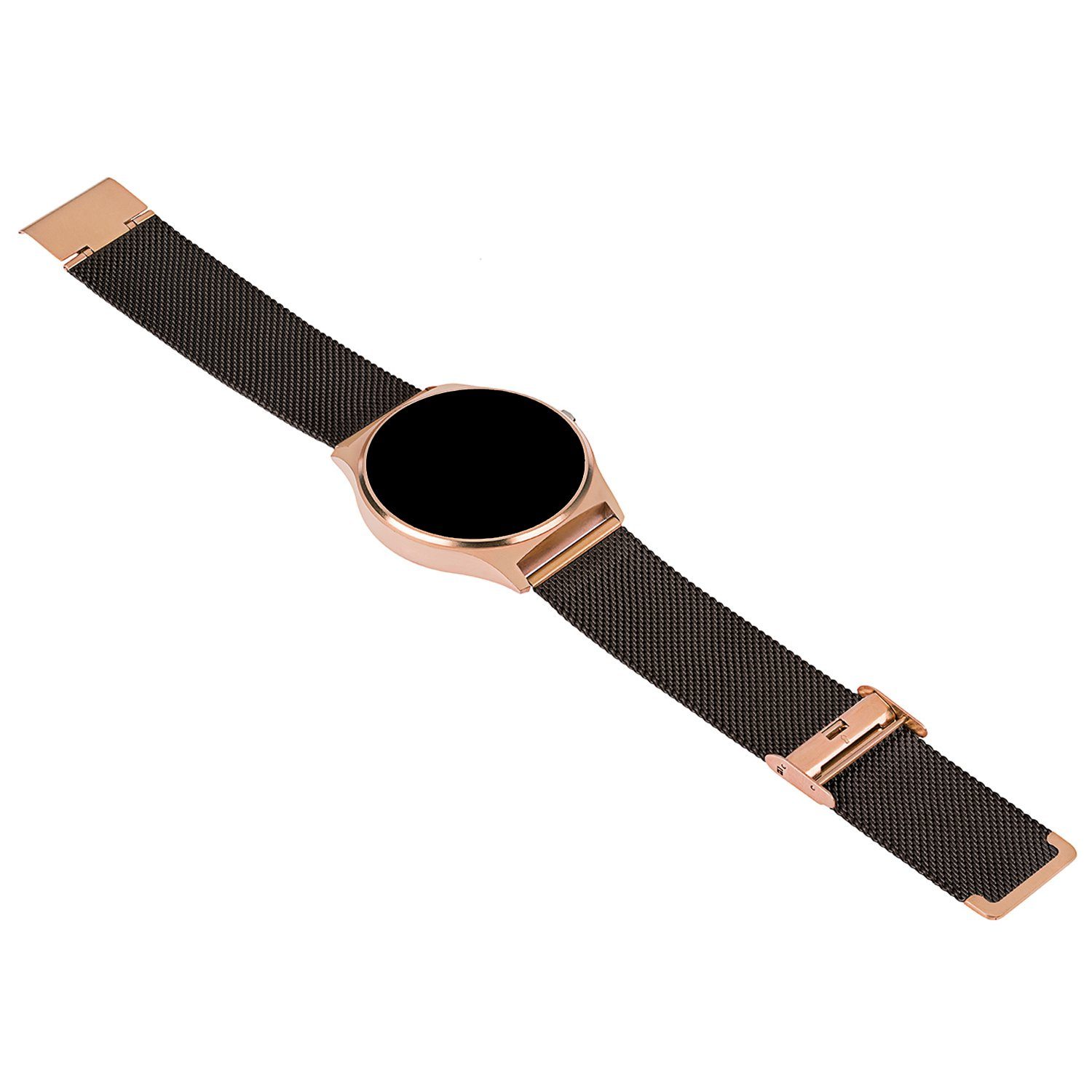X-Watch JOLI XW PRO Damen Smartwatch (3,9 cm/1,22 Zoll, iOS und Android) Diamond Black, Damen Smart Watch, Fitness Tracker, Milanaise Armband, 9mm flach, Blutsauerstoff, Blutdruck, Puls, Kalorien, Schlaf, für iPhone/Huawei/Samsung uvm.