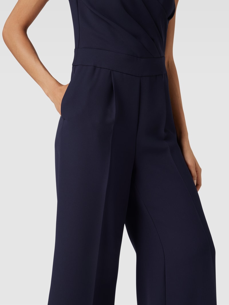 Jumpsuit in Wickel-Optik in dunkelblau