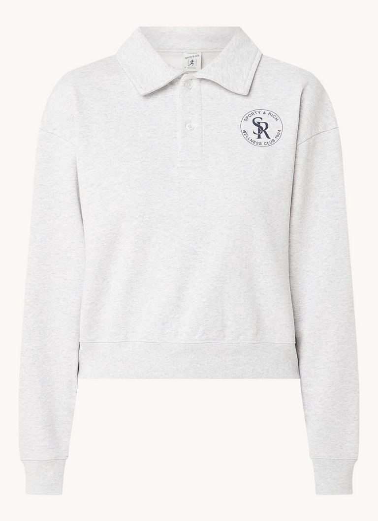 Sporty & Rich Sweater with logo and polo collar