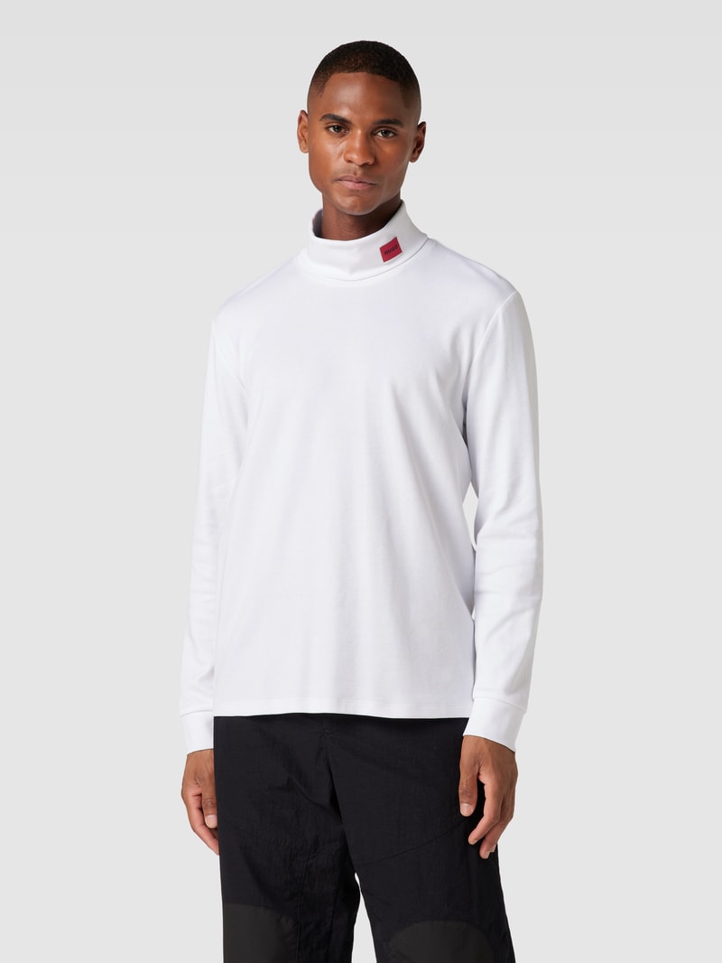 Longsleeve mit Rollkragen Modell 'Derollo' in weiß