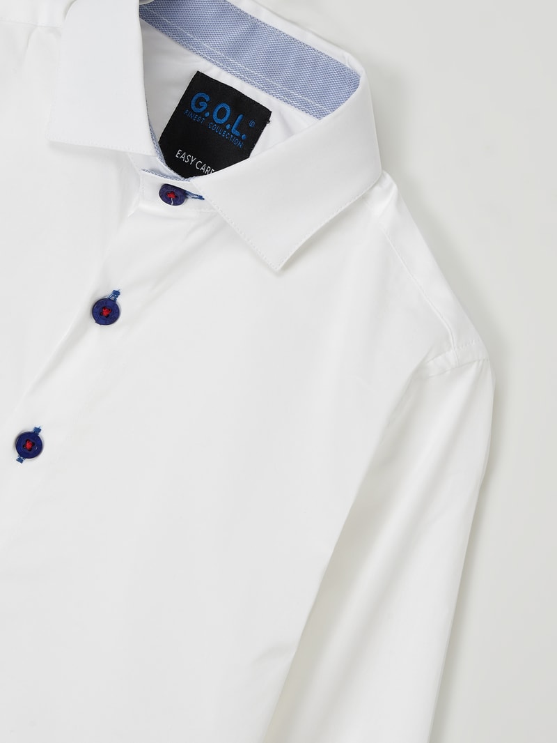 Super Slim Fit Hemd mit Stretch-Anteil in weiß