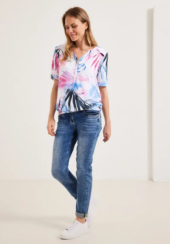 CECIL Bluse mit Blättermuster