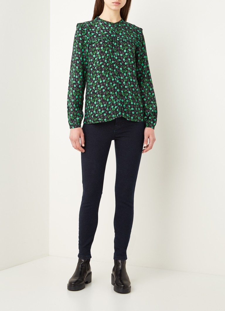 Blugi Whistles cu talie înaltă, skinny fit, de culoare închisă.