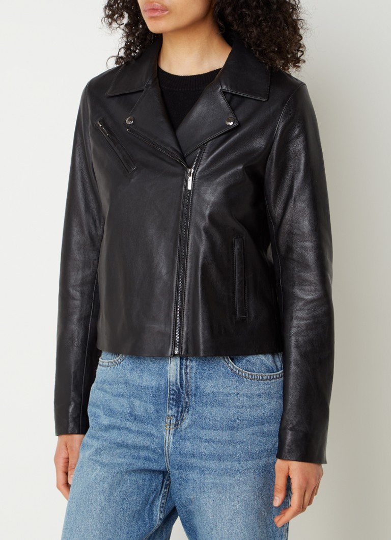 STUDIO AR by Arma Rylan sheepskin biker jacket with zip pockets