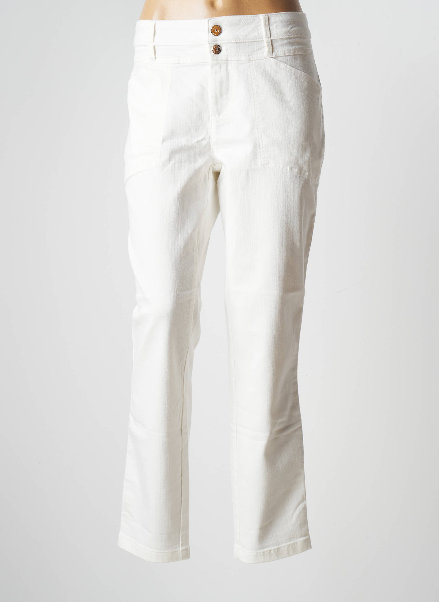 Street One Jeans Coupe Slim Femme couleur blanc