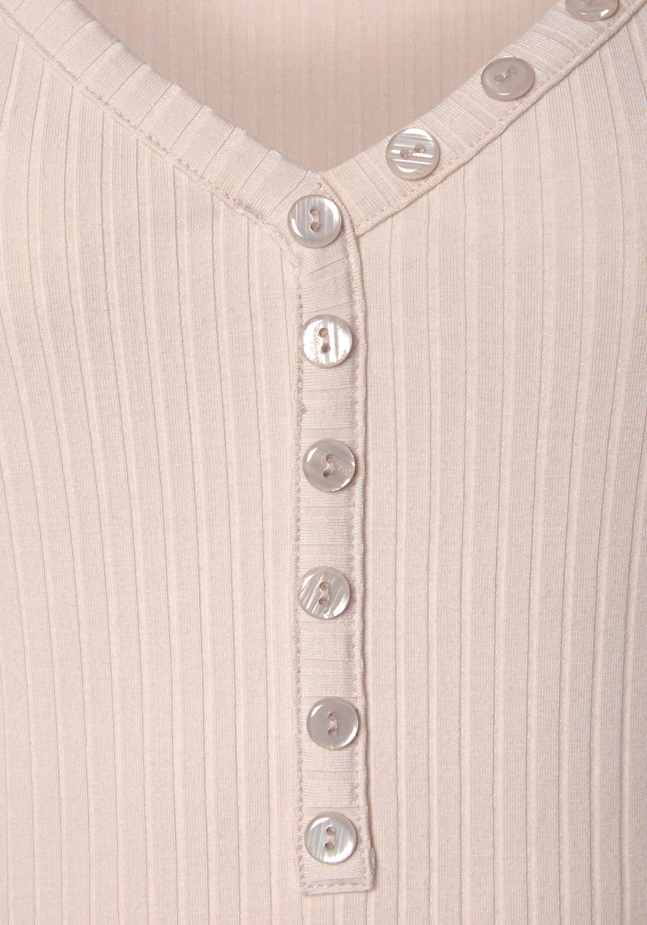 LASCANA Ripptanktop mit Zierknöpfen