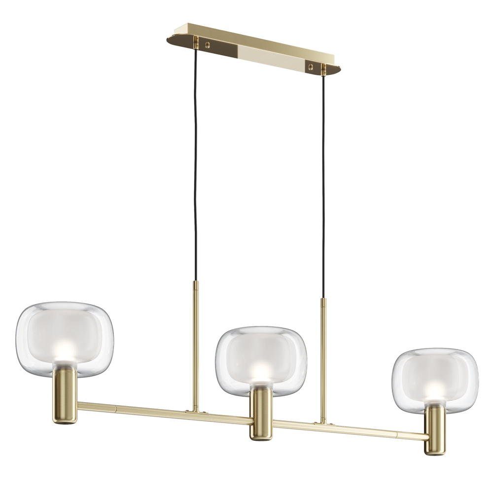 click-licht Hängeleuchte Pendelleuchte Vision in Gold und Transparent E14 3-flammig, keine Angabe, Leuchtmittel enthalten: Nein, warmweiss, Hängeleuchte, Pendellampe, Pendelleuchte