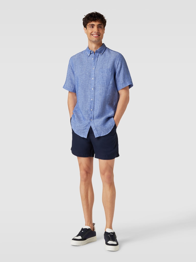 Freizeithemd mit Button-Down-Kragen in royalblau