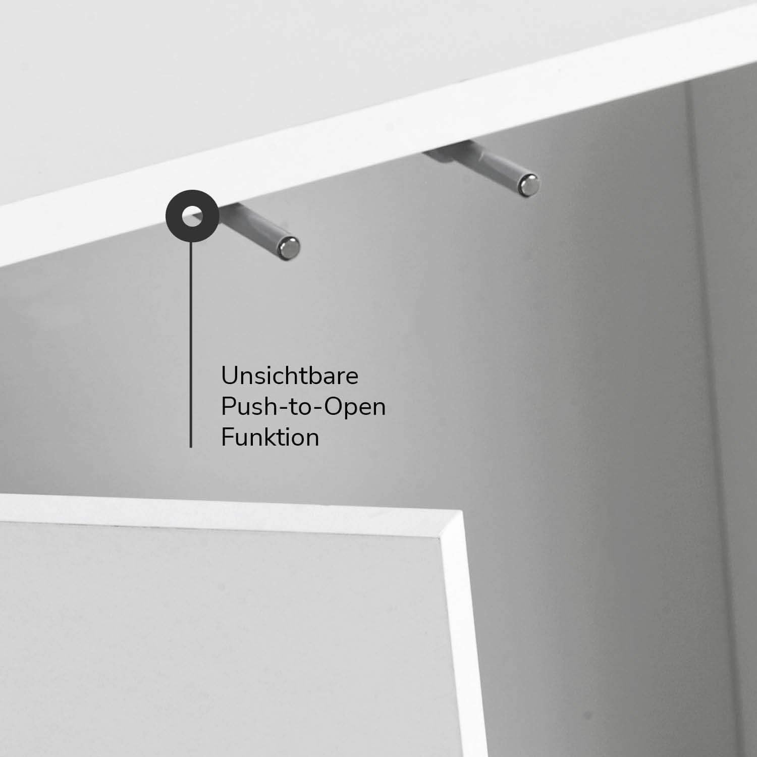 mokebo Mehrzweckschrank Der Kurze (mit Einlegeboden) Aktenschrank, Schuhschrank oder Aufbewahrungsschrank in Weiß