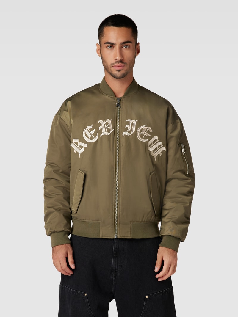 Bomberjacke mit Stehkragen in khaki