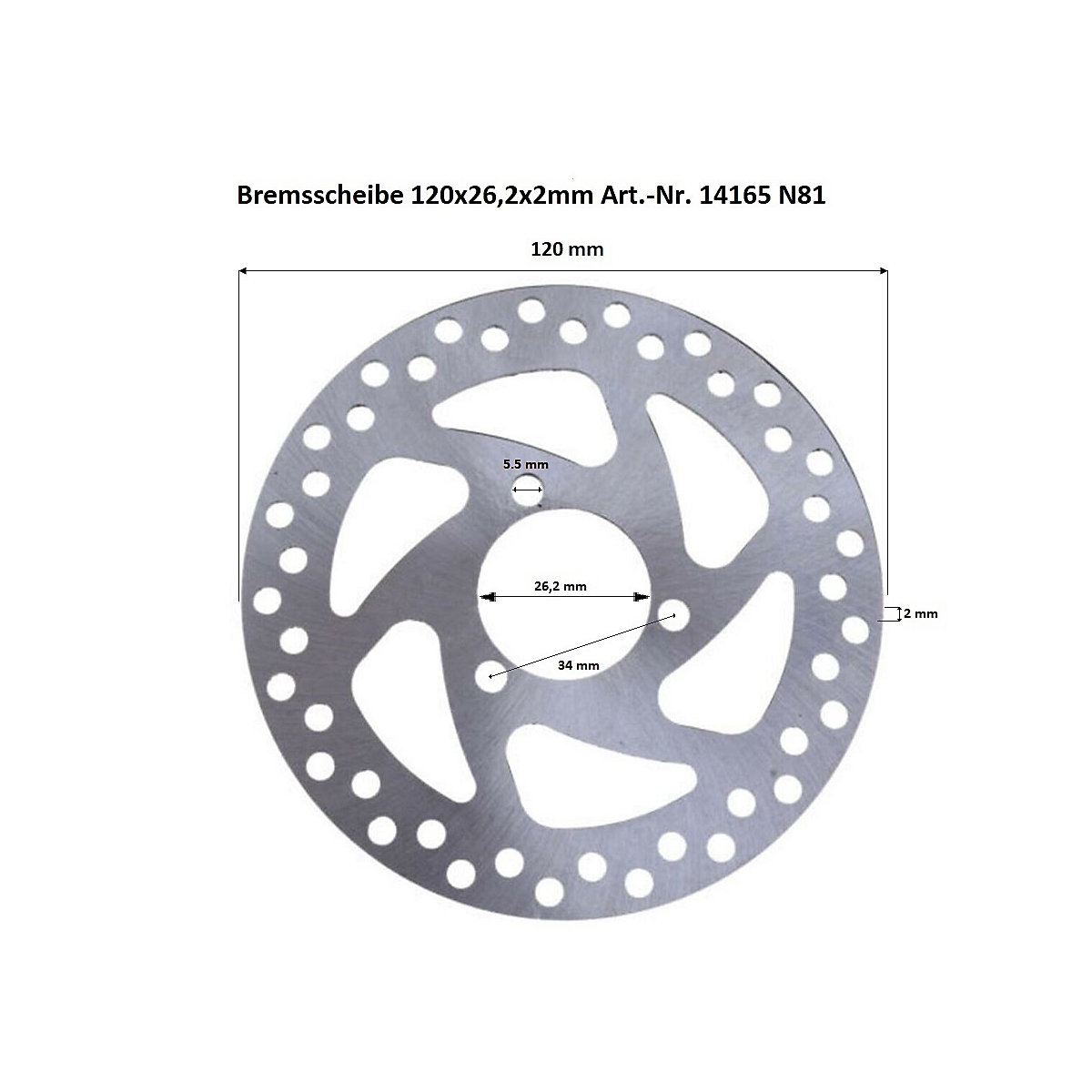 Bremsscheibe 120mm/26mm offen