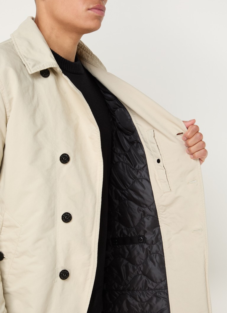 Stone Island 42149 trench coat with side pockets and logo