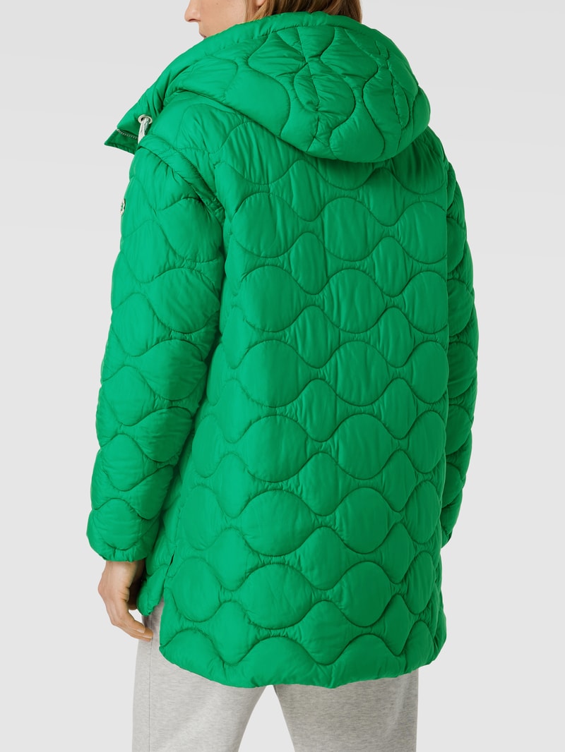 Steppjacke mit Strukturmuster in smaragdgrün