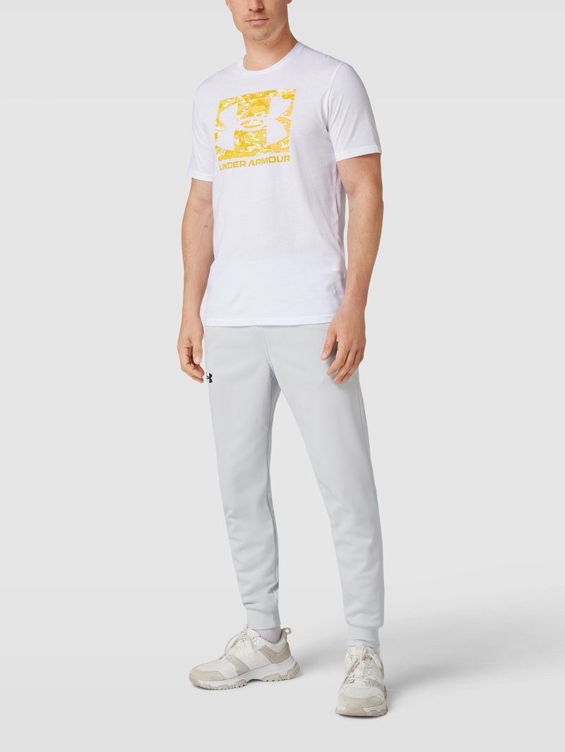 Sweatpants mit Logo-Print Modell 'Armour Fleece Joggers' in hellgrau