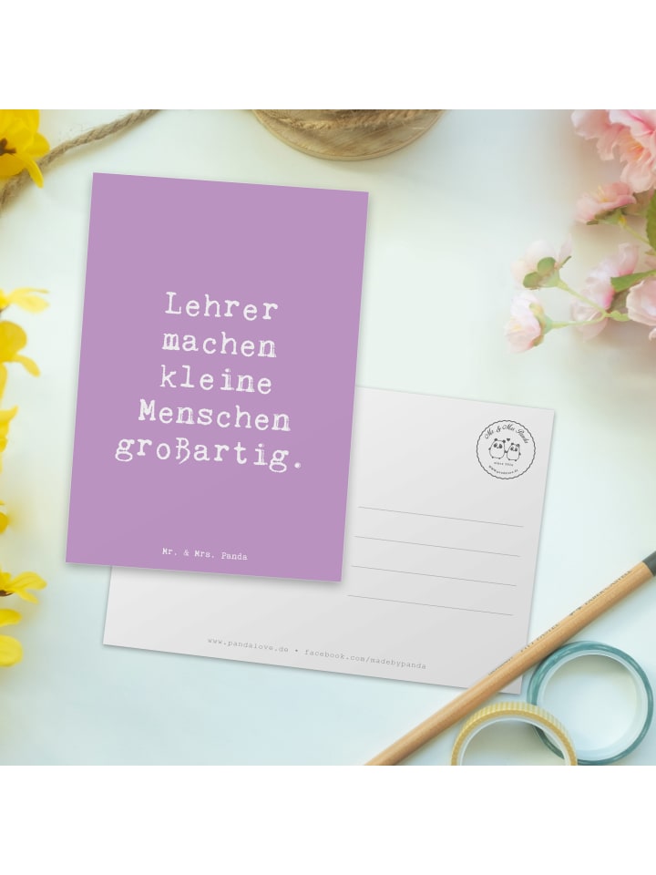 Mr. & Mrs. Panda Postkarte Spruch Lehrer Großartig mit Spruch in Lavendeltraum günstig kaufen onesize
