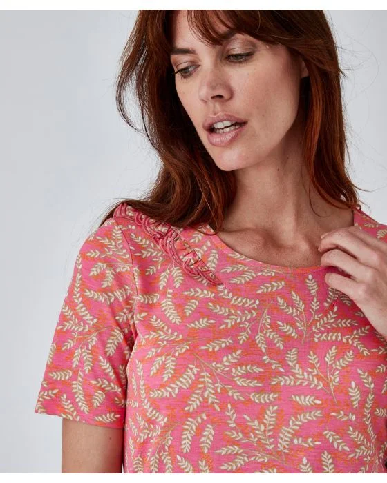 Tee-shirt volanté manches courtes