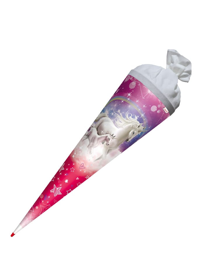 ROTH Schultüte groß Einhorn im Sternenhimmel 70 cm, Glitter in Rosa günstig kaufen onesize