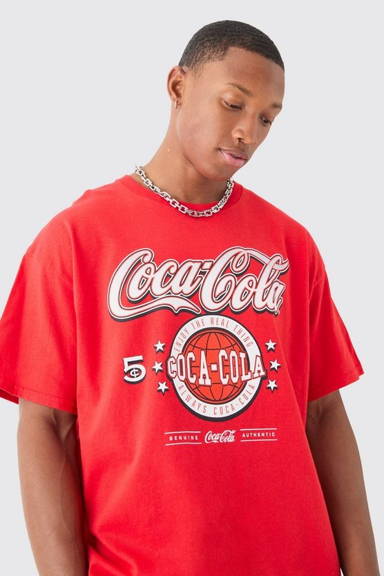 Oversize T-Shirt mit lizenziertem Coca Cola Print
