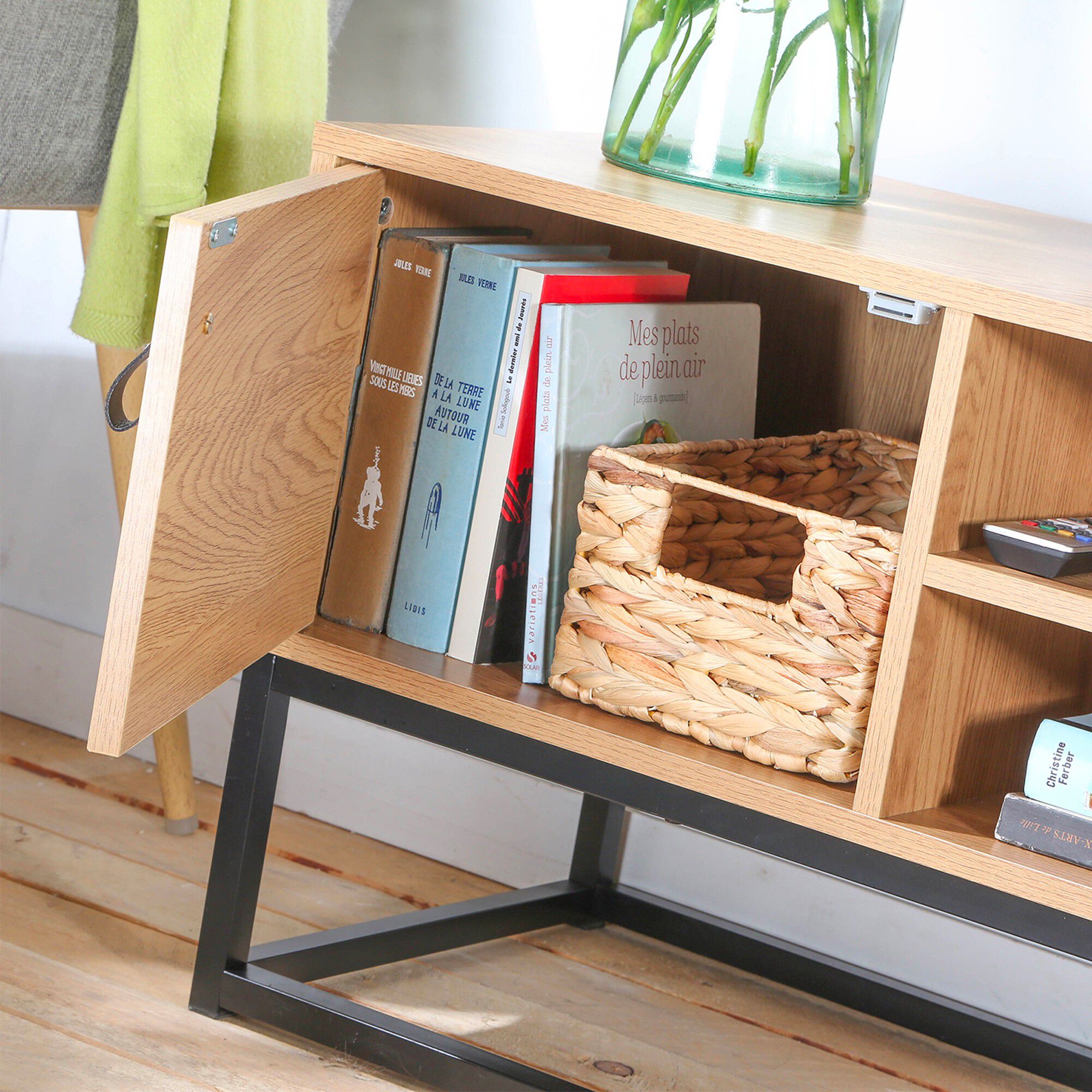 Meuble TV STOCKIES style industriel – 2 portes