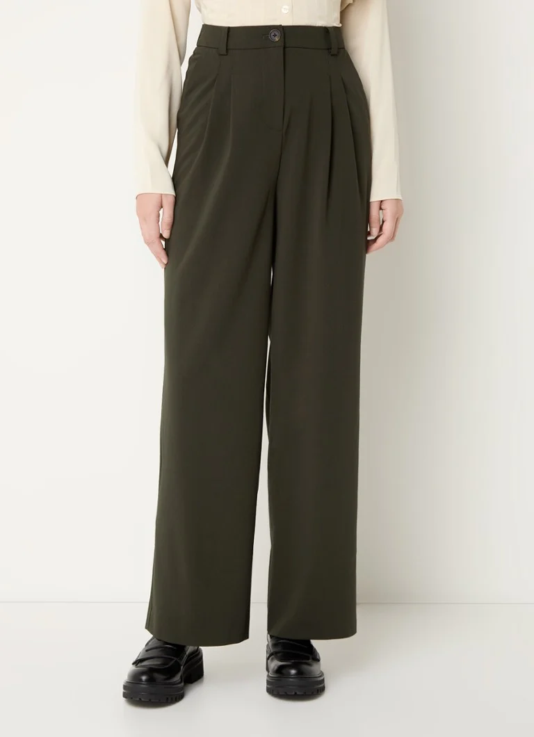 Pantaloni Kimana a vita alta e vestibilità ampia di Modström, in misto lana, con tasche laterali.