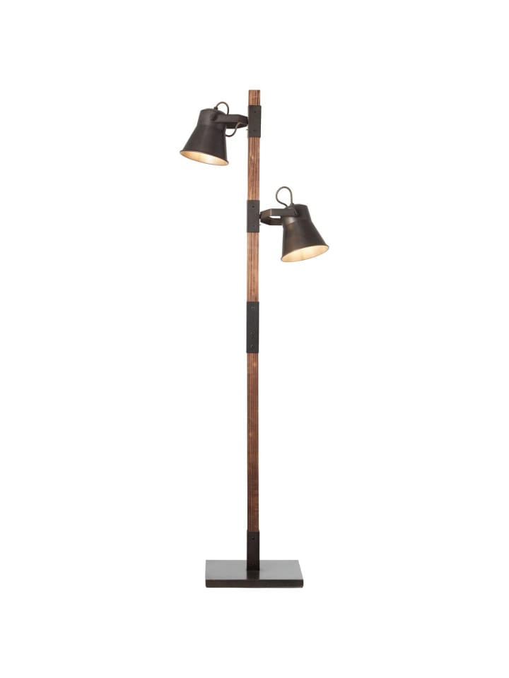 Brilliant Standleuchte, 2-flammig Plow 153,5x51x30 cm in schwarz stahl/holz günstig kaufen onesize