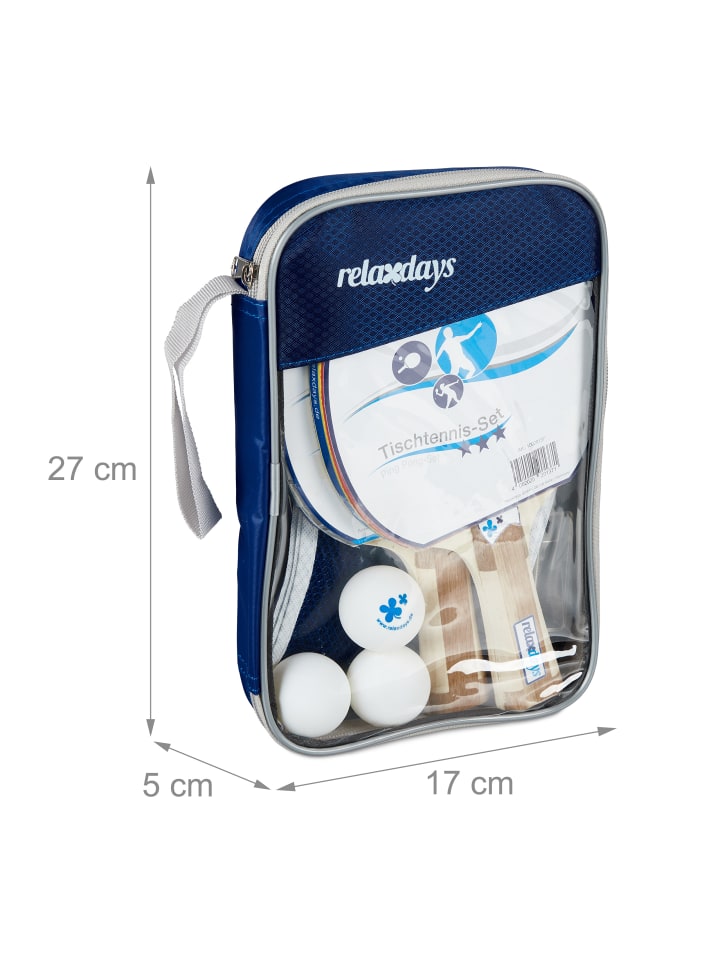 relaxdays 7 tlg. Tischtennis Set in Blau günstig kaufen onesize