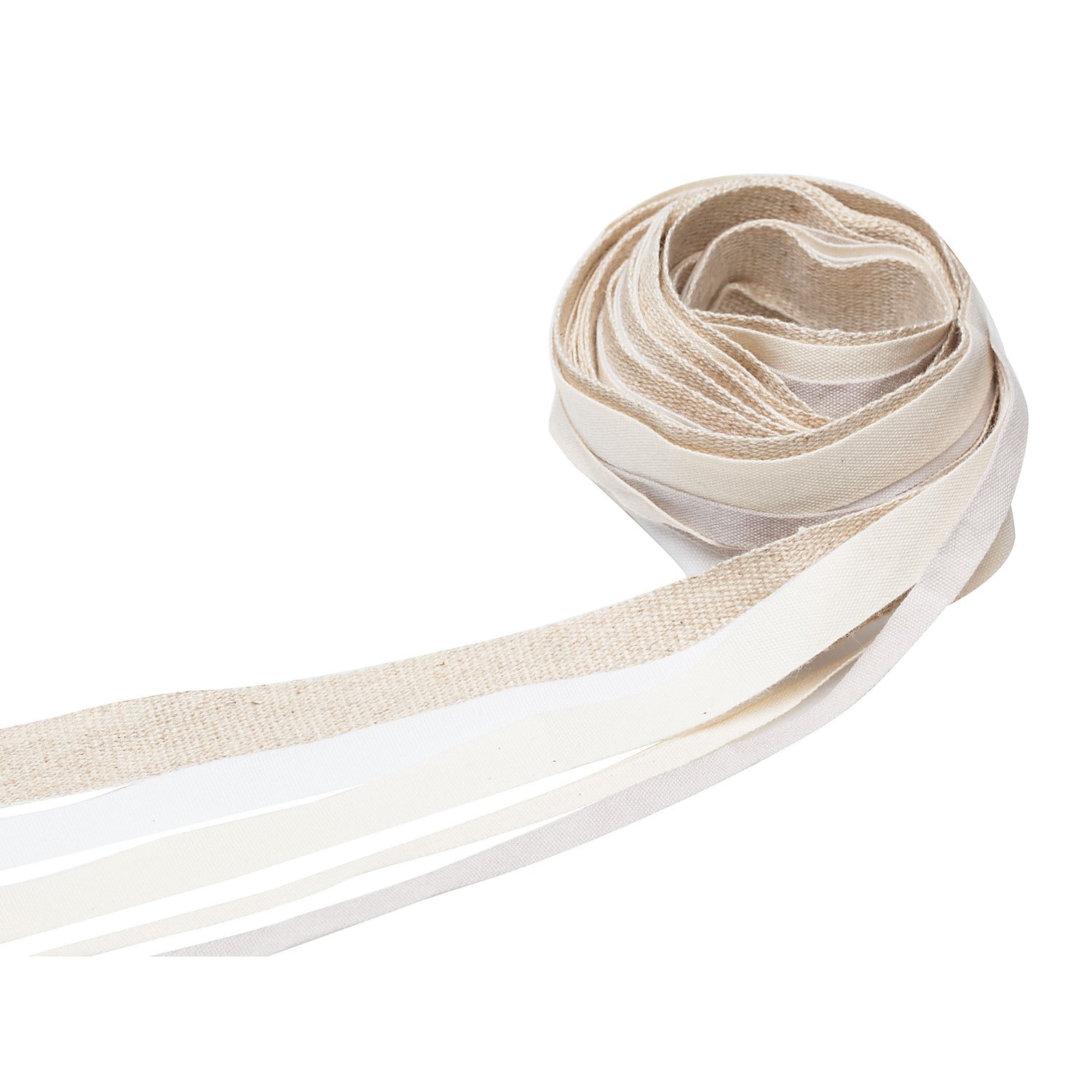 Leinen-Bänderpaket, Naturtöne, 5–15 mm, 5x 2 m