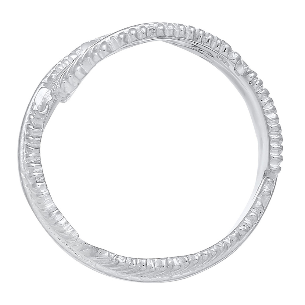 Elli Elli Bague Femmes Enroulement Plume Tendance Boho en Argent Sterling 925 Bague