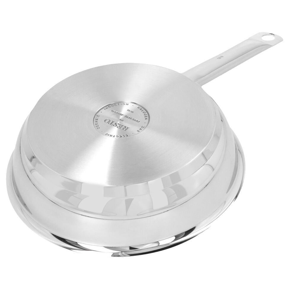 Bratpfanne 20 cm, 18/10 Edelstahl, Silber-Schwarz