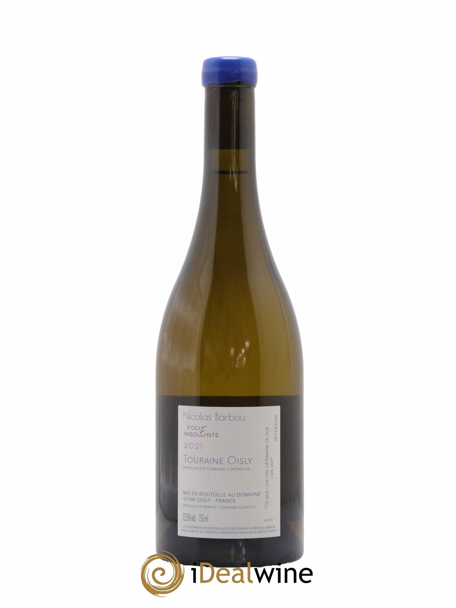 Touraine-Oisly Folie Insolente Nicolas Barbou  2021 - Lot de 1 Bouteille