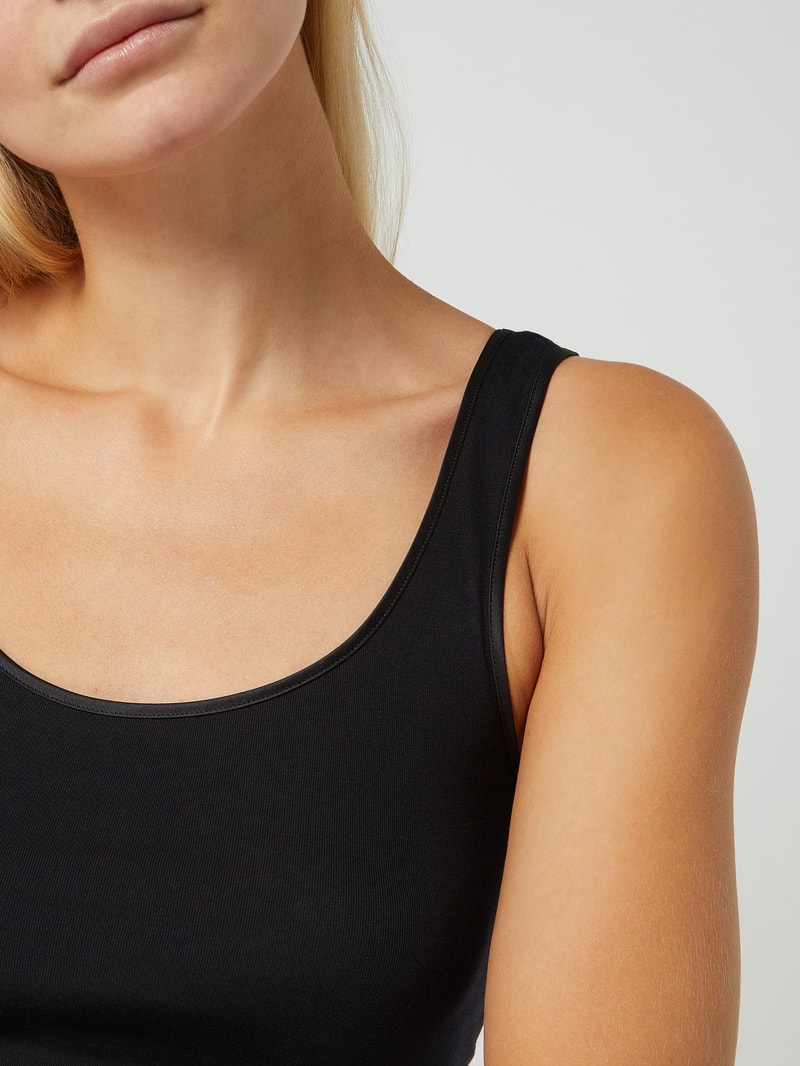 Unterhemd aus Baumwolle - nahtlos Modell Cotton Seamless in schwarz