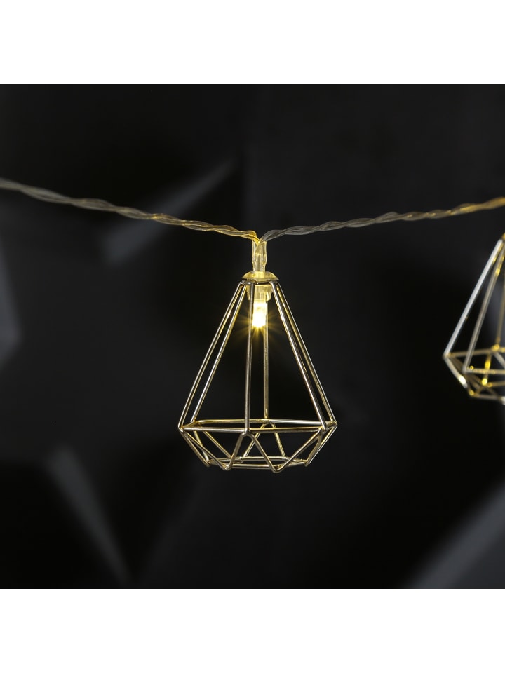 MARELIDA LED Lichterkette DIAMANT 10 kleine beleuchtete Rubine L: 1,6m in silber günstig kaufen onesize