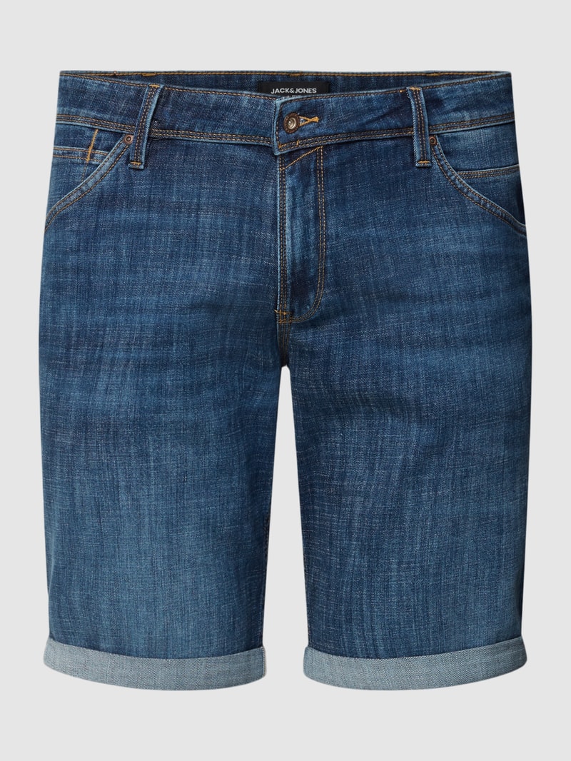 PLUS SIZE Jeansshorts mit fixierten Beinumschlägen Modell 'RICK' in jeans