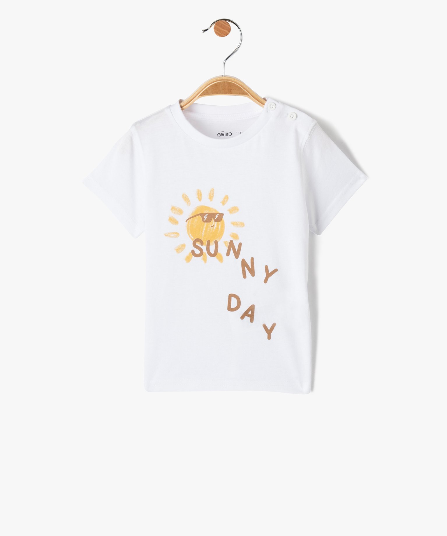 Tee-shirt bébé Garçon à manches courtes et message humor... blanc | GEMO