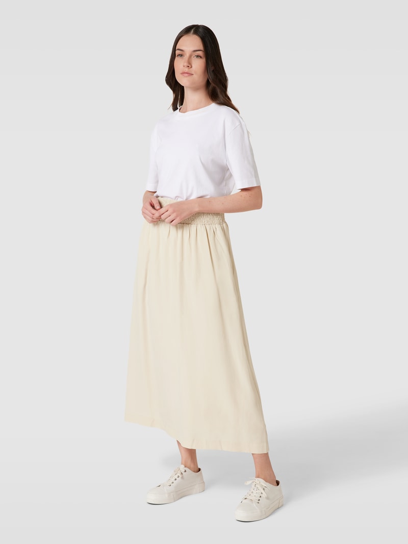 Midirock mit elastischem Bund Modell 'sicily' in beige