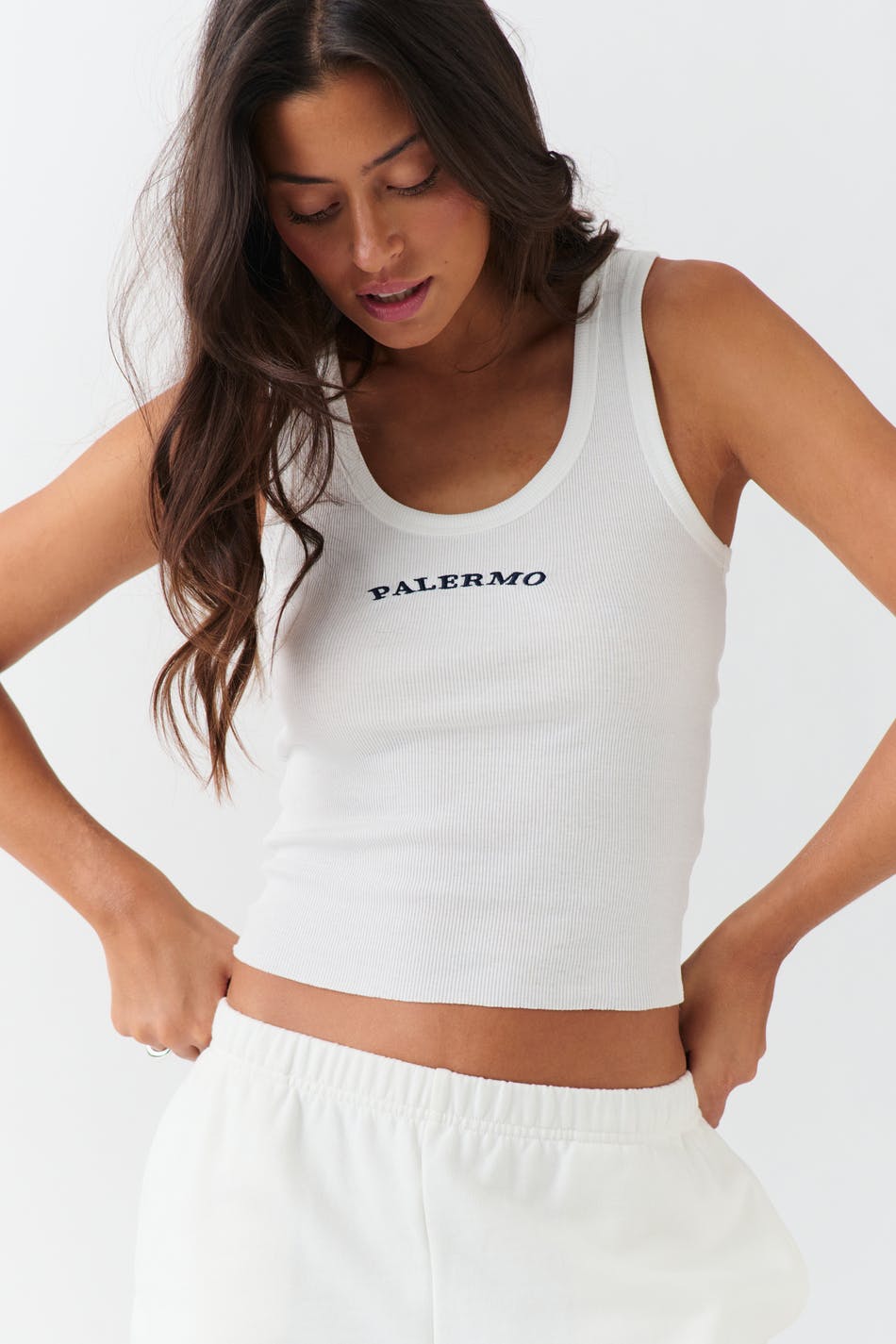 Embroidery rib tank
