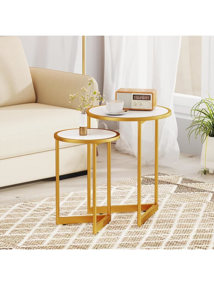 COSTWAY 2er Set Couchtisch in Weiß günstig kaufen onesize
