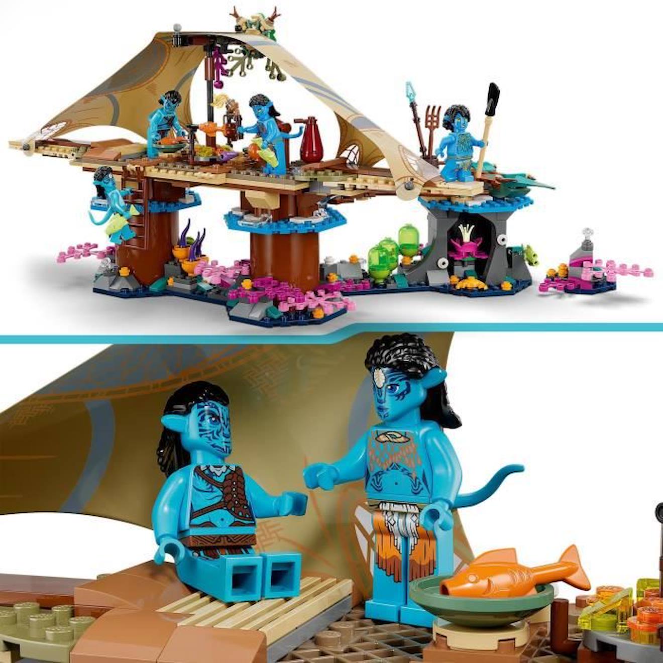 LEGO® Avatar 75578 Le Village Aquatique de Metkayina, Jouet, avec Village, Canoë, Pandora blanc