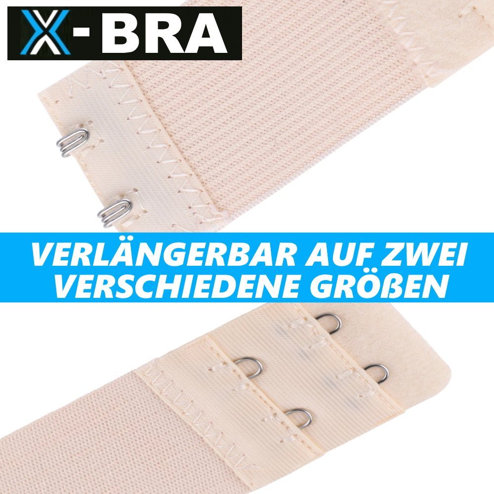 MAVURA BH-Verlängerung X-BRA BH Verlängerung Extender Erweiterung Schwarz Weiß Beige, Haken Verlängerung für 1 bis 2 Haken [6er Set]