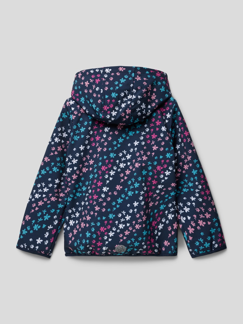Jacke mit floralem Muster in marineblau